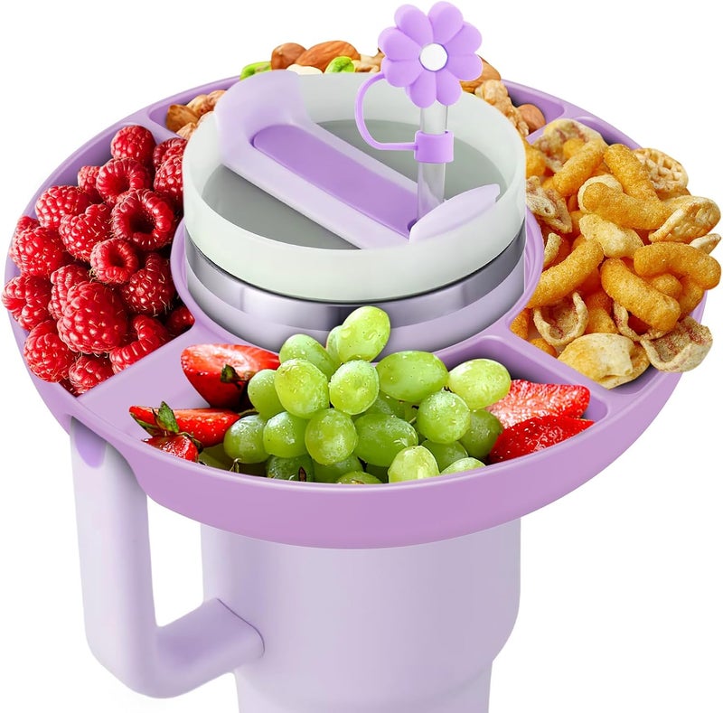 insefocc 2025 Latest model Stanley Cup 40 oz Snack Bowl with Handle Compatible with Stanley Cup40 oz with Handle Stanley Accessories Silicone Orchid  - Image 1