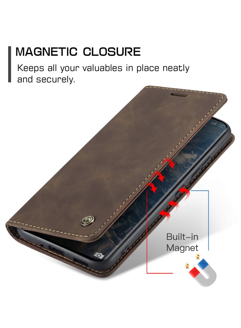 CaseMe For Xiaomi Redmi Note 14 Pro+ Cover, Magnetic Adsorption Full Body Shockproof Protective 14 Pro Plus Flip Cover, PU Leather Hidden Stand Wallet Case - Image 3
