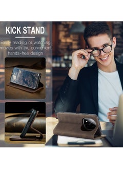 CaseMe For Xiaomi Redmi Note 14 Pro+ Cover, Magnetic Adsorption Full Body Shockproof Protective 14 Pro Plus Flip Cover, PU Leather Hidden Stand Wallet Case  - Image 5