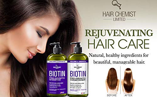 Hair Chemist Biotin Pro-Growth Shampoo & Conditioner Set - Includes 33.8oz Shampoo & 33.8oz Conditioner - Image 2