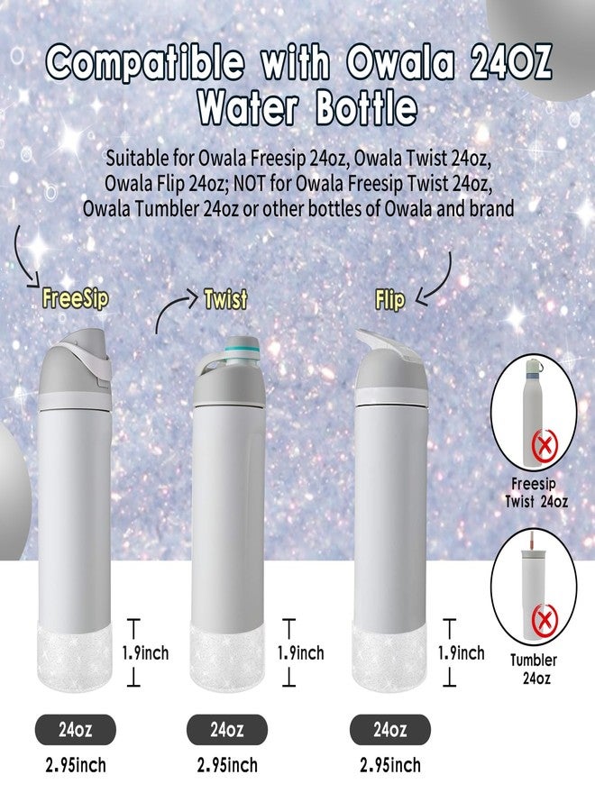 BKBY Protective Glitter Silicone Boot Compatible with Owala 24oz 32oz 40oz, Bling Cup Sleeve Bottom Bumper Cover Compatible with Owala FreeSip, Twist, or Flip Stainless Steel Water Bottles - Image 2