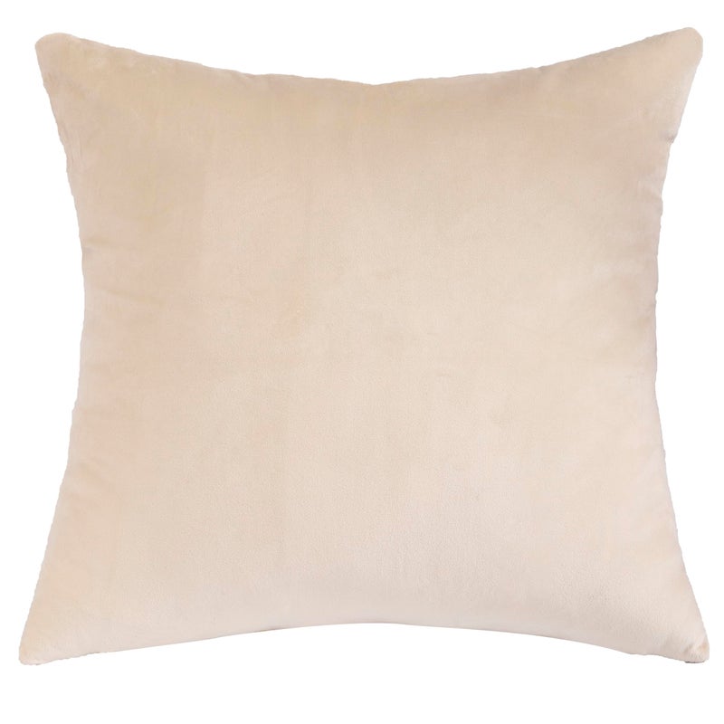 Tosleo Tosleo Cream Velvet Throw Pillow Covers 16x16 Pack of 2 with Gold Leather Decorative Couch Pillow Cover Luxury Modern Pillowcases for Living Room Bedroom Sofa Cushion Bed - Image 4