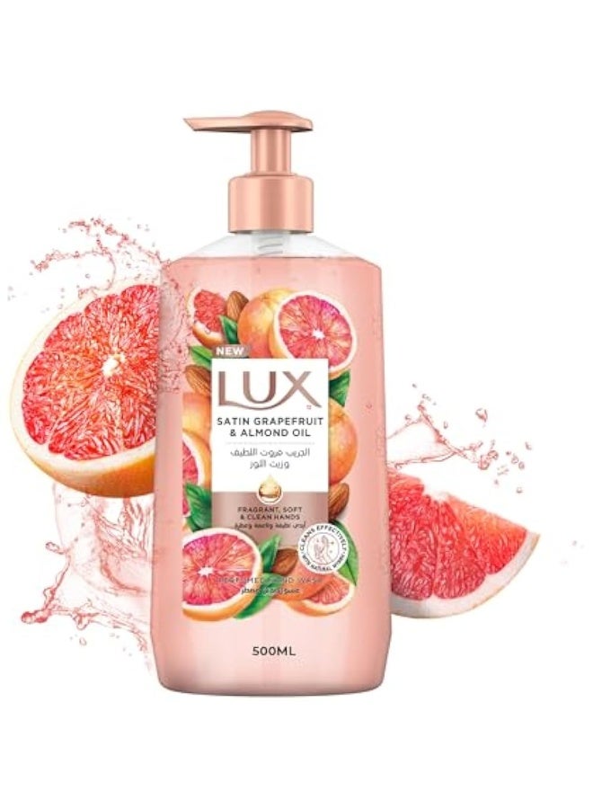 لوكس غسول يدين سائل معطر برائحة النعناع المائي النقي مع زيت اللوز والجلسرين ليدين معطرتين وناعمتين ونظيفتين، 500مل
