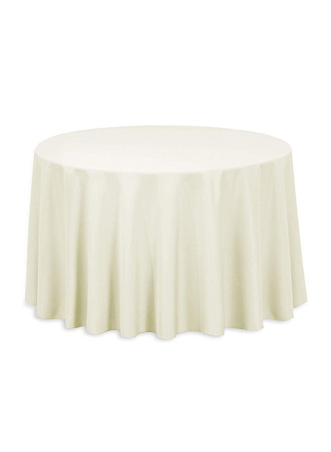 NIBEMINENT Solid Pattern Table Cloth Ivory 108inch - Image 1