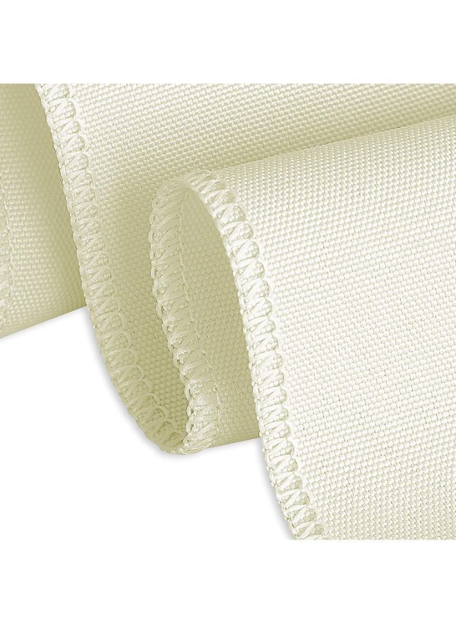 NIBEMINENT Solid Pattern Table Cloth Ivory 108inch - Image 2