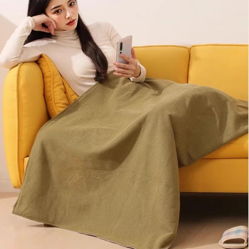 Electric Heated Shawl Blanket Washable Flannel Soft Warm Wrap for Home Office Travel (Style 1 (130x52cm / 51.2x20.5in)) - Image 3