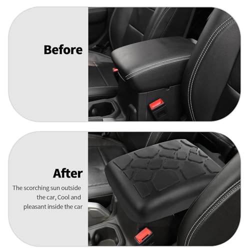 HTHE Center Console Armrest Cover Fit for 2018-2024 Jeep Wrangler JL JLU & Jeep Gladiator JT, Armrest Storage Soft Mat Pet Antiscrach Mat Cover - Image 2