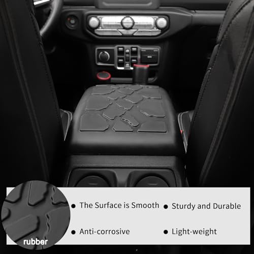 HTHE Center Console Armrest Cover Fit for 2018-2024 Jeep Wrangler JL JLU & Jeep Gladiator JT, Armrest Storage Soft Mat Pet Antiscrach Mat Cover - Image 3