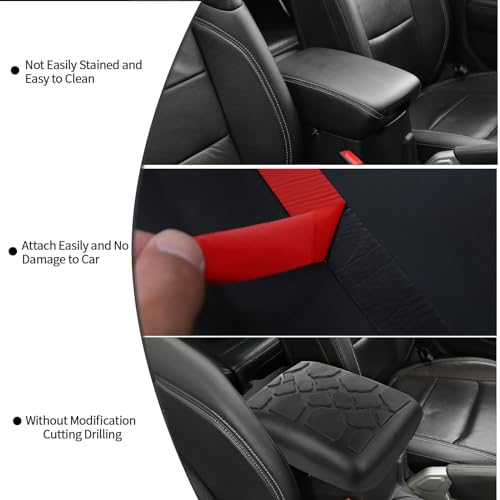 HTHE Center Console Armrest Cover Fit for 2018-2024 Jeep Wrangler JL JLU & Jeep Gladiator JT, Armrest Storage Soft Mat Pet Antiscrach Mat Cover - Image 5
