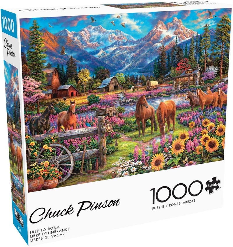 Buffalo Games - Chuck Pinson - Free to Roam - 1000 Piece Jigsaw Puzzle for Adults -Challenging Puzzle Perfect for Game Nights - Finished Size is 26.75 x 19.75 - Image 1