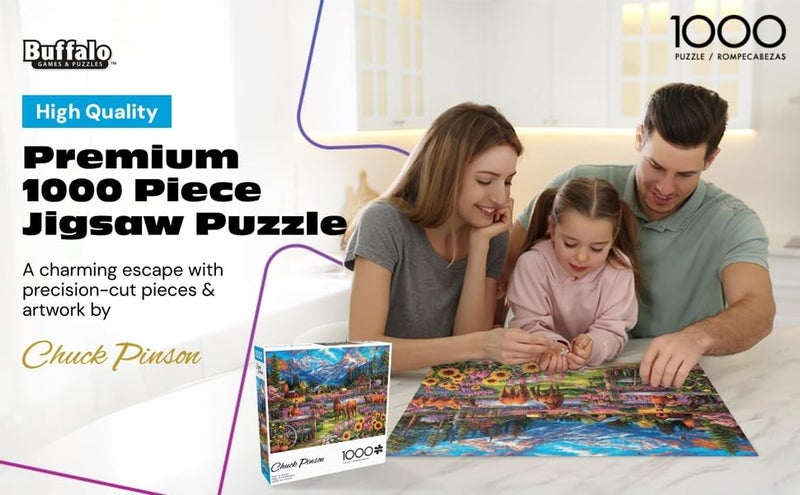 Buffalo Games - Chuck Pinson - Free to Roam - 1000 Piece Jigsaw Puzzle for Adults -Challenging Puzzle Perfect for Game Nights - Finished Size is 26.75 x 19.75 - Image 3