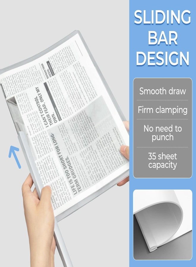 ام اند جي مجموعة من 10 أغلفة تقارير من M&G مزودة بشريط منزلق، مجلد تقارير شفاف بسماكة 5 مم مناسب لورق A4 وورق بحجم الرسائل، مجلدات عرض مكونة من 35 ورقة، 8.7 × 12.2 بوصة - Image 3