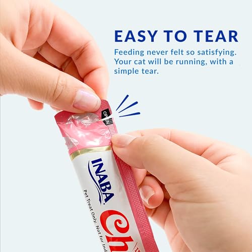 INABA Churu Cat Treats, Grain-Free, Lickable, Squeezable Creamy Purée Cat Treat/Topper with Vitamin E & Taurine, 0.5 Ounces Each Tube, 24 Tubes (4 per Pack), Tuna with Chicken Recipe - Image 5