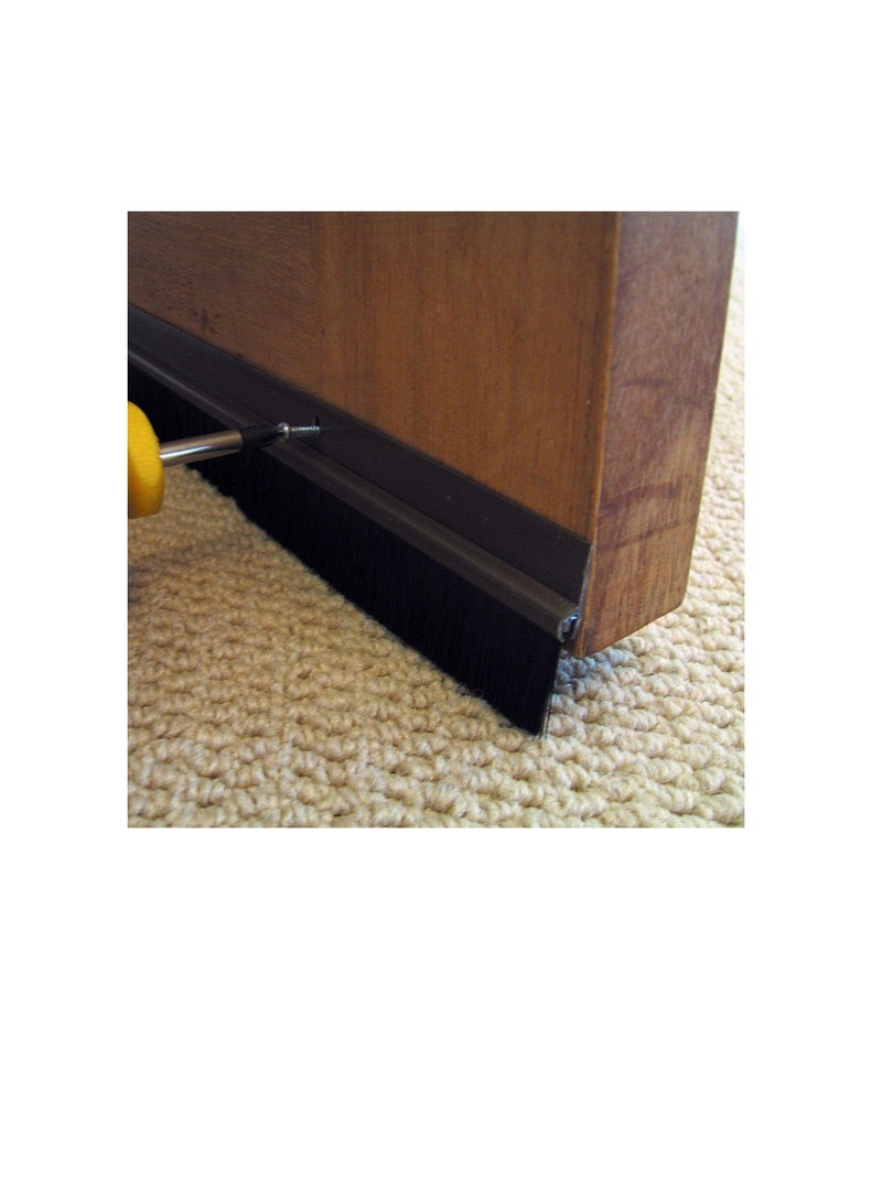 ROBUSTLINE Robustline Door Bottom Brush Seal with Frame, Black, 120cm, Aluminium  - Image 3
