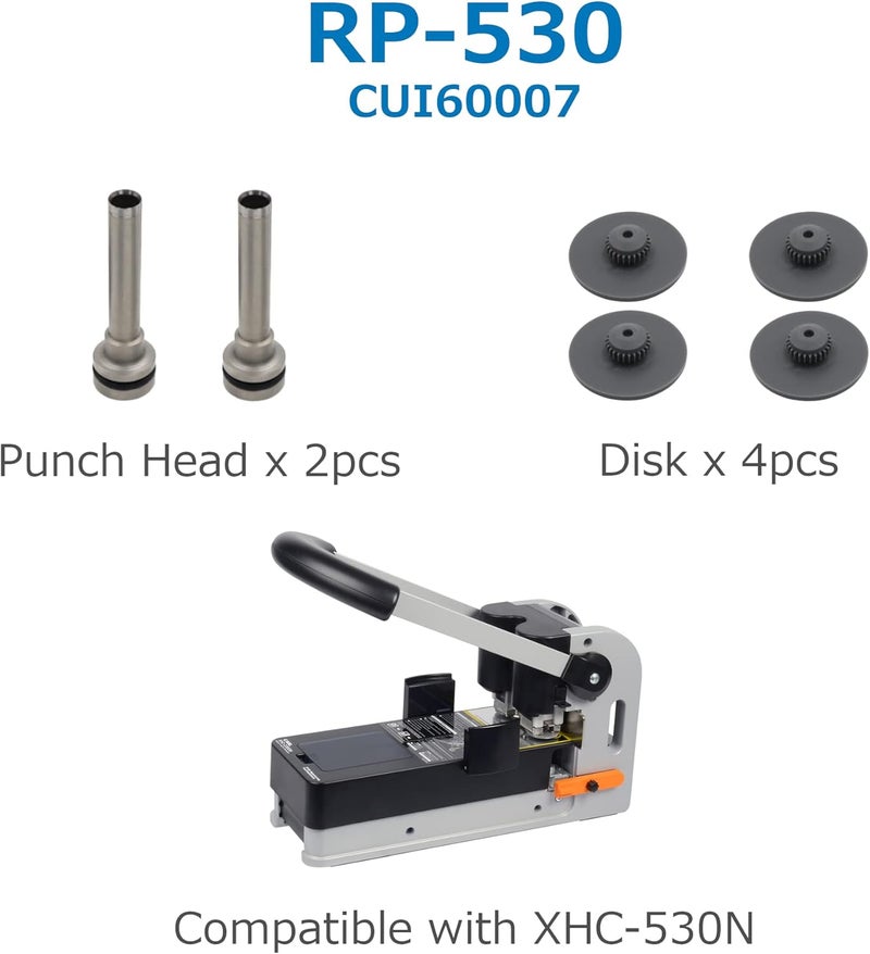CARL 60007 Extra Heavy-Duty XHC-2300 Two-Hole Punch Replacement Punch Head Kit - Image 2