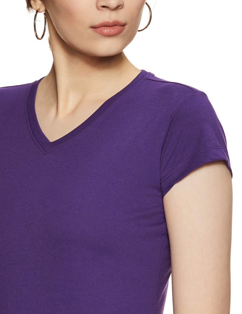 Rupa Softline Women Cotton Solid Regular Fit T-Shirt (SLTVN11PRPLE_Purple L) - Image 3