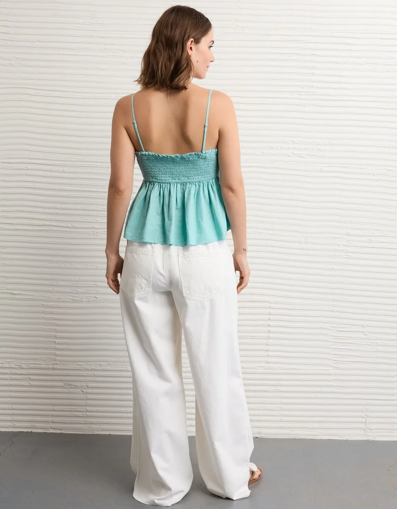 American Eagle  AE Embroidered Strapless Babydoll Tube Top for Women | Best Price UAE