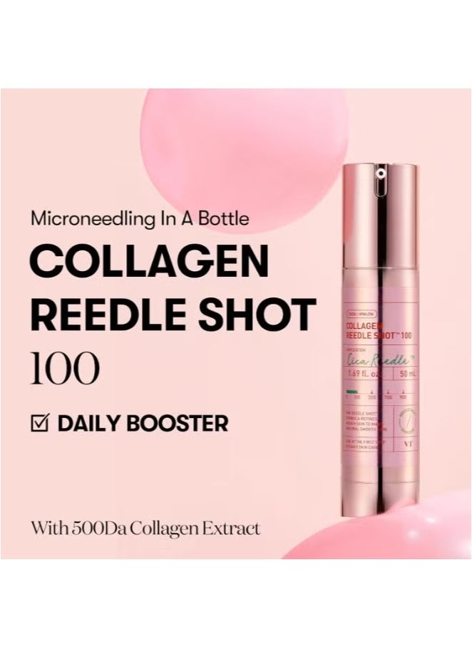VT COSMETICS Collagen Reedle Shot 100 Essence ï¼ Face Microneedling Serum Essence for All Skin Type, 50ml - Image 2