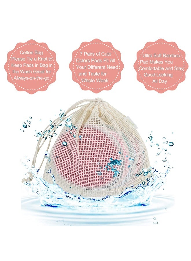 Wegreeco Nursing Breast Pads (14 Pack) + Laundry Bag & Travel Storage Bag, 4.7 inch Option - Washable & Reusable Breastfeeding Nursing Pads (Gentle, Large, Daytime Use) - Image 2