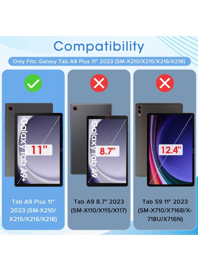 Naxifly 2 Pack Screen Protector for Galaxy Tab A9 Plus 11 Inch 2023, 9H Hardness Tempered Glass Compatible with Galaxy Tab A9+ Plus Protectors, HD Clear, Touch Sensitive (SM-X210/X215/X216/X218) - Image 2