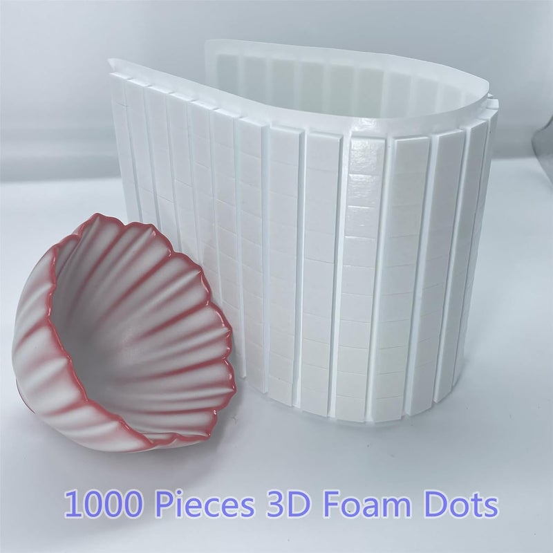 ACFELLE 1000 Pieces 3D Foam Dots Dual-Adhesive Square, 0.4inch Double Sided Pop Dots Sticky Mount Tape for Craft DIY Art or Office Supplies, Shockproof Buffer Adhesive Foam, 4 Sheets - Image 3