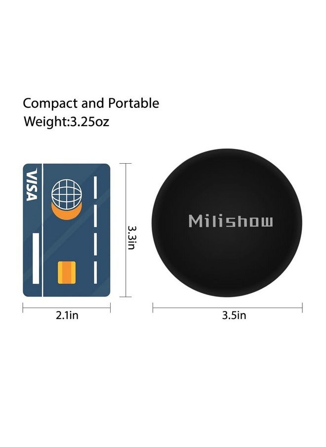 Milishow - Compact Mirror With Led Light,1X/10X Magnifying Rechargeable Mirror,3.5In Pocket Mirror, Dimmable Travel Mirror For Purse,Handbag,Pocket,Handheld 2-Sided Makeup Mirror (Black) - Image 1