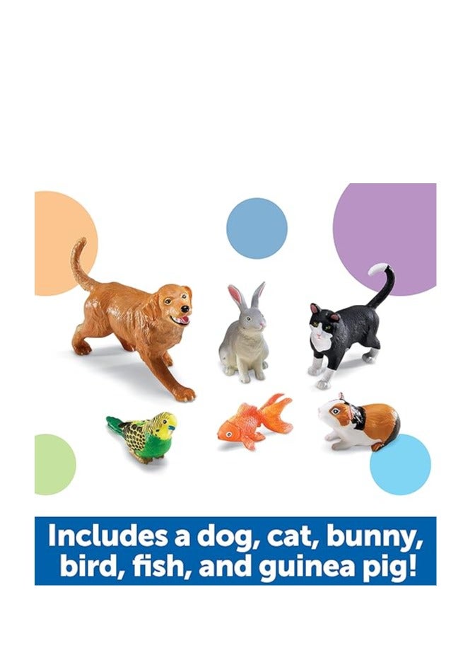 Learning Resources Jumbo Domestic Pets, Cat, Dog, Rabbit, Fish and Bird, 6 Animals, Ages 2+ Multi-color - Image 3