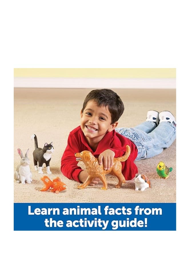 Learning Resources Jumbo Domestic Pets, Cat, Dog, Rabbit, Fish and Bird, 6 Animals, Ages 2+ Multi-color - Image 4