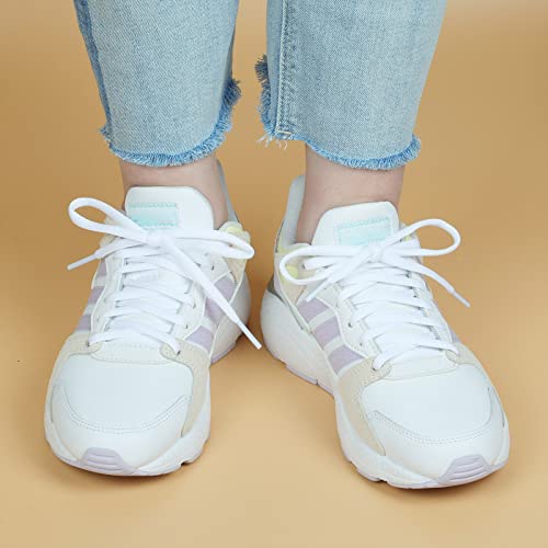 Stepace [2 Pairs Half Round Shoe Laces 1/4" Width 30"-72" Length 22 Color Oval Shoelaces White 48"(122 cm) - Image 2
