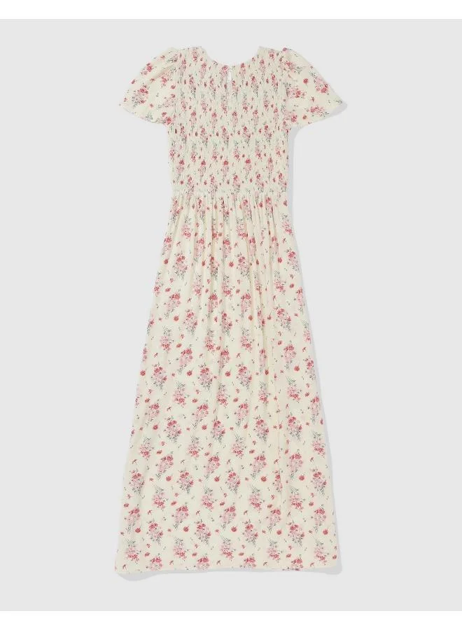 Aerie Floral Smocked Bodice Dress