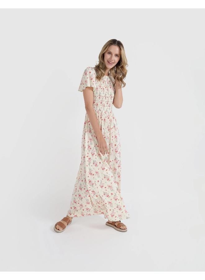 Aerie Floral Smocked Bodice Dress - Image 1