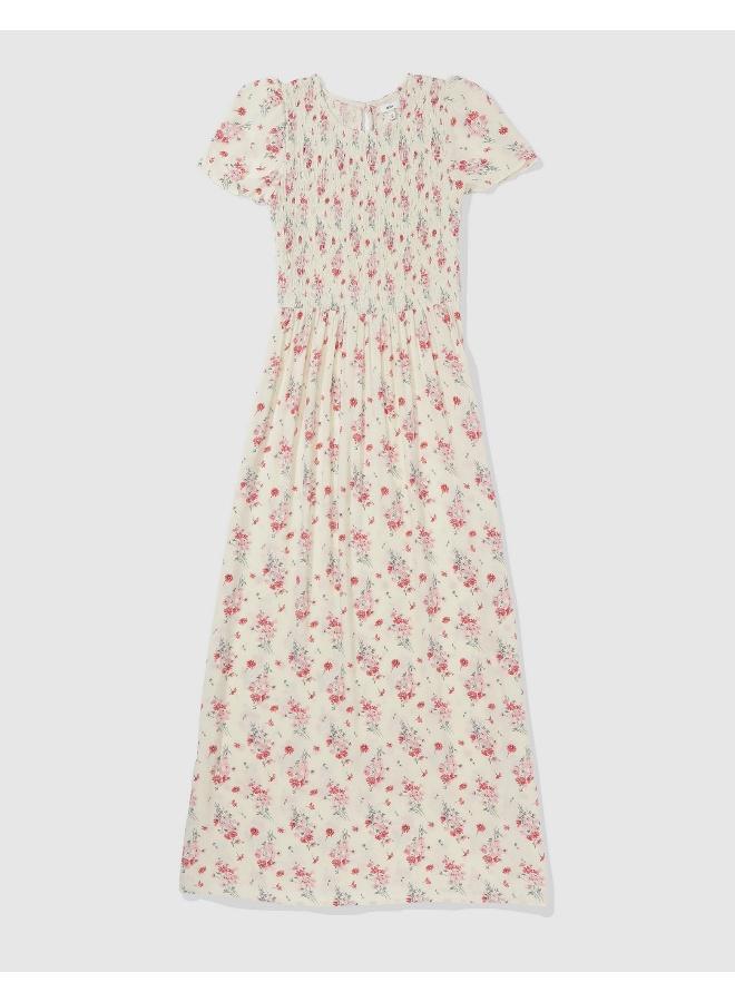 Aerie Floral Smocked Bodice Dress - Image 3