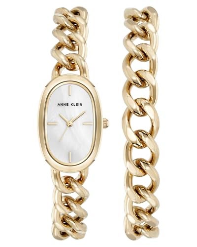 Anne Klein Womens Chain Bracelet Watch Set - Image 1