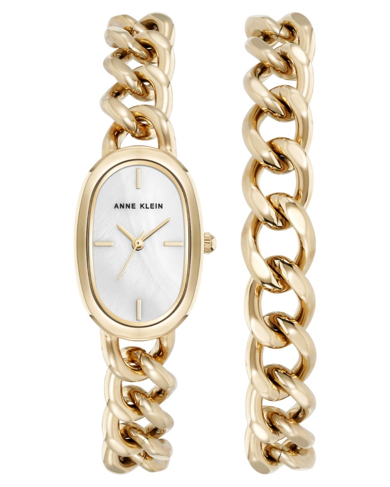 Anne Klein Womens Chain Bracelet Watch Set - Image 2