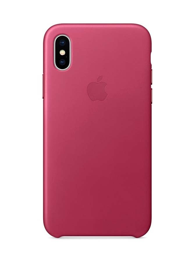 Apple Leather Protective Case And Cover For iPhone X Fuchsia - Image 1