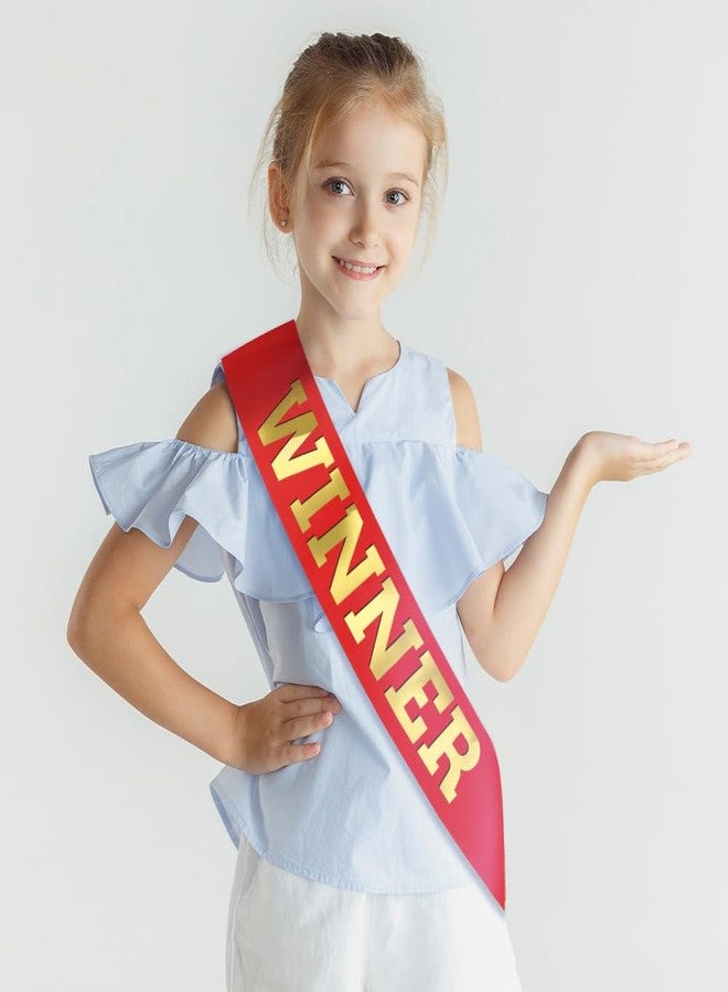 GDTO8820 Winner Satin Sash Party Accessory, Red And Gold Winner Satin Sashes Celebrate In Style At Parties, Contests, Sporting Events And Competitions, 1st Place Award Sash Grand Prize Ribbon Winner Victory Ribbon Deluxe Recognition Ribbons for Classroom, RED - Image 5