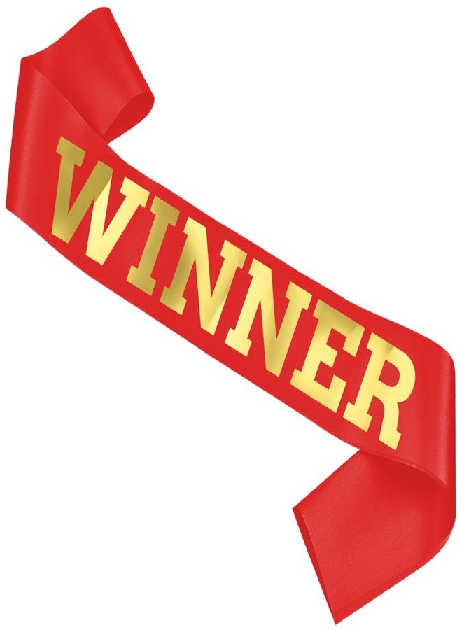 GDTO8820 Winner Satin Sash Party Accessory, Red And Gold Winner Satin Sashes Celebrate In Style At Parties, Contests, Sporting Events And Competitions, 1st Place Award Sash Grand Prize Ribbon Winner Victory Ribbon Deluxe Recognition Ribbons for Classroom, RED - Image 2