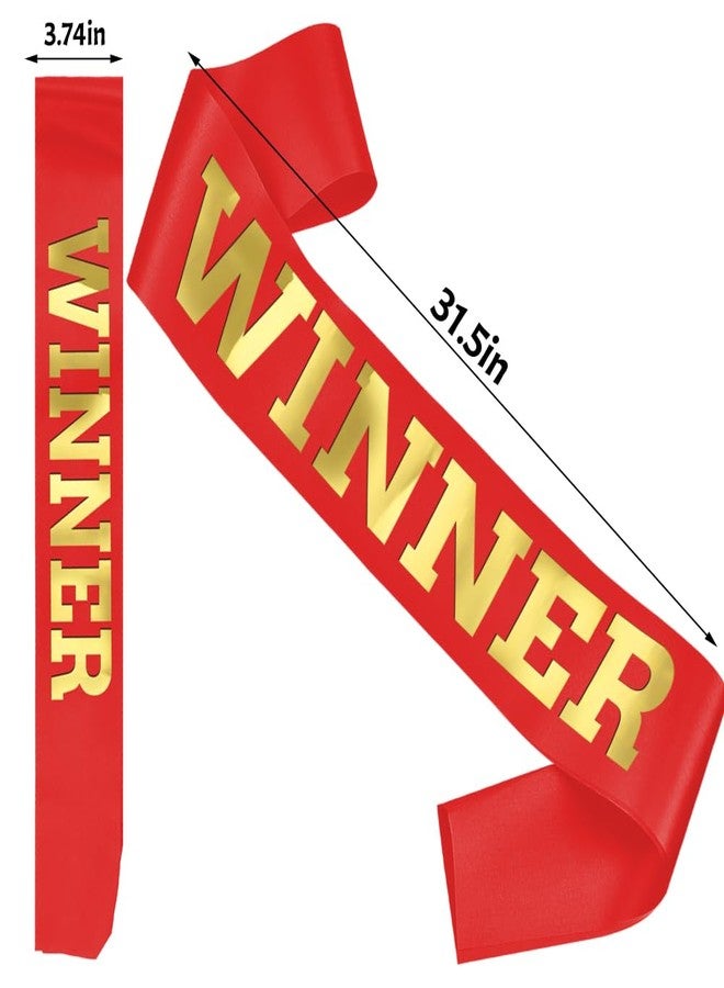 GDTO8820 Winner Satin Sash Party Accessory, Red And Gold Winner Satin Sashes Celebrate In Style At Parties, Contests, Sporting Events And Competitions, 1st Place Award Sash Grand Prize Ribbon Winner Victory Ribbon Deluxe Recognition Ribbons for Classroom, RED - Image 4