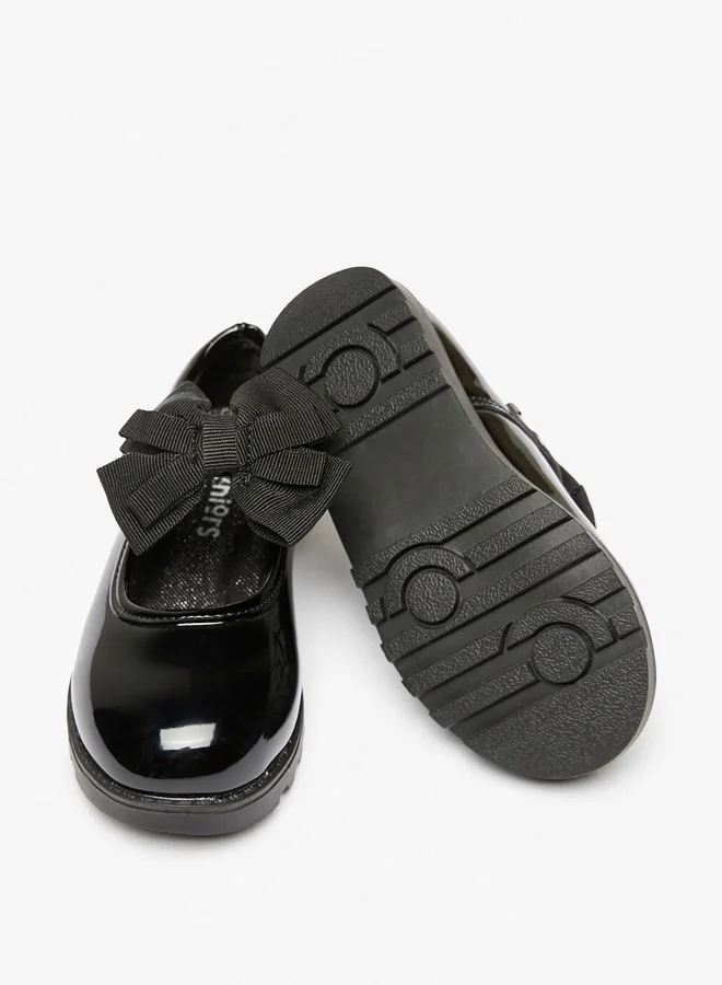 JUNIORS Solid Mary Jane Shoes with Bow Accent