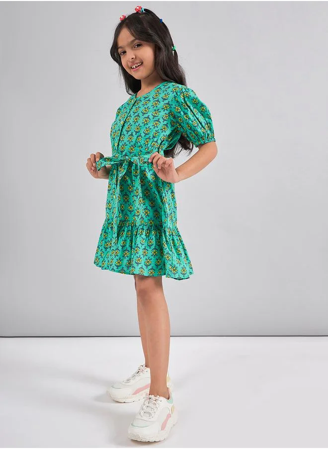 Stylo Bug Flower Print Fit and Flare Casual Dress by Styli