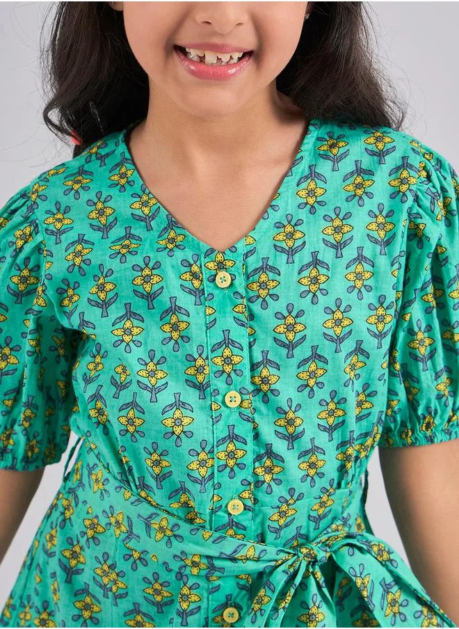 Stylo Bug Flower Print Fit and Flare Casual Dress by Styli