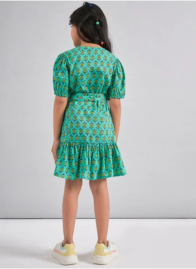 Stylo Bug Flower Print Fit and Flare Casual Dress by Styli