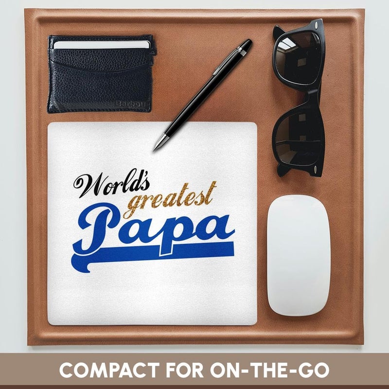 3dRose LLC 8 x 8 x 0.25 Inches Worlds Greatest Papa Blue Text On White Mouse Pad (mp_151315_1) - Image 4
