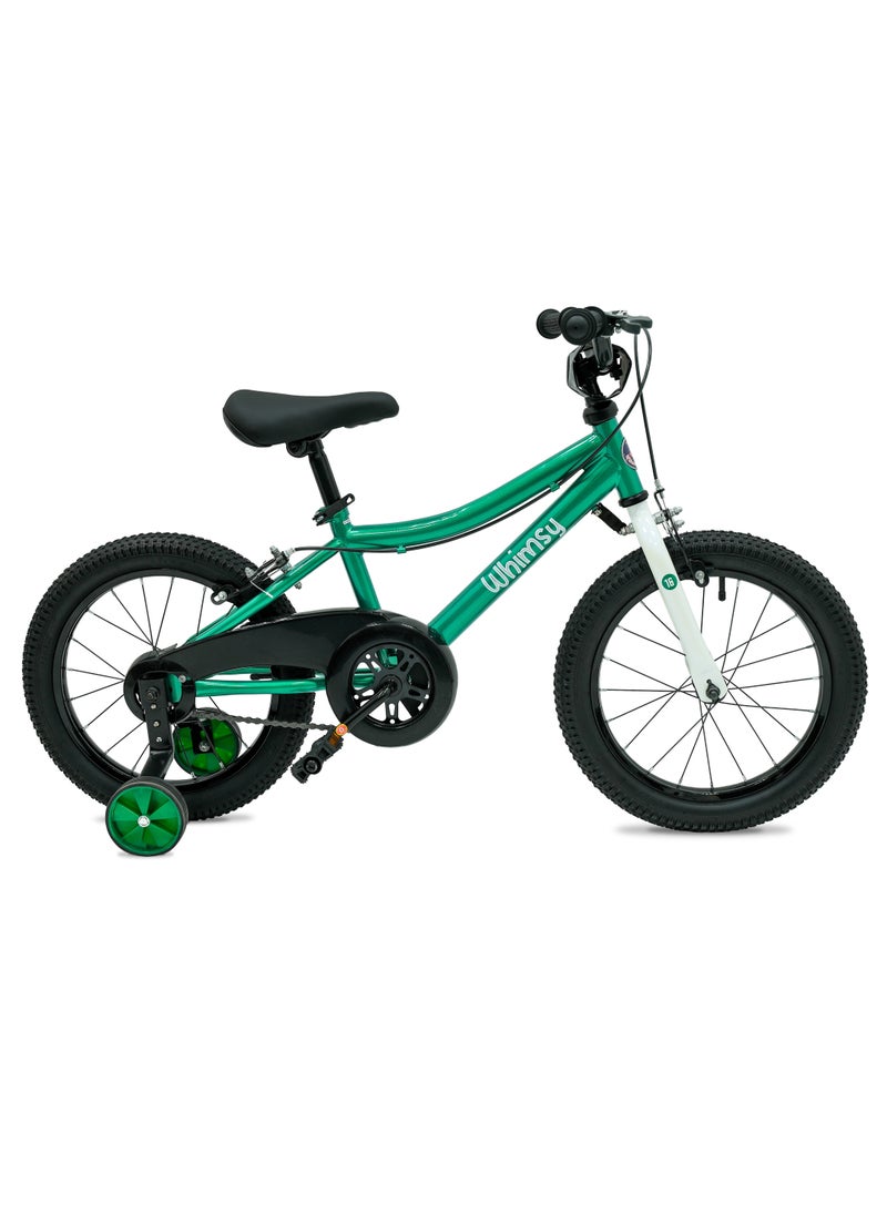 Whimsy Whimsy - Classic 16" Kids Bike  2-Minute Assembly, Handbrake, Child-Friendly Cycle, Adjustable Saddle - Green  - Image 1