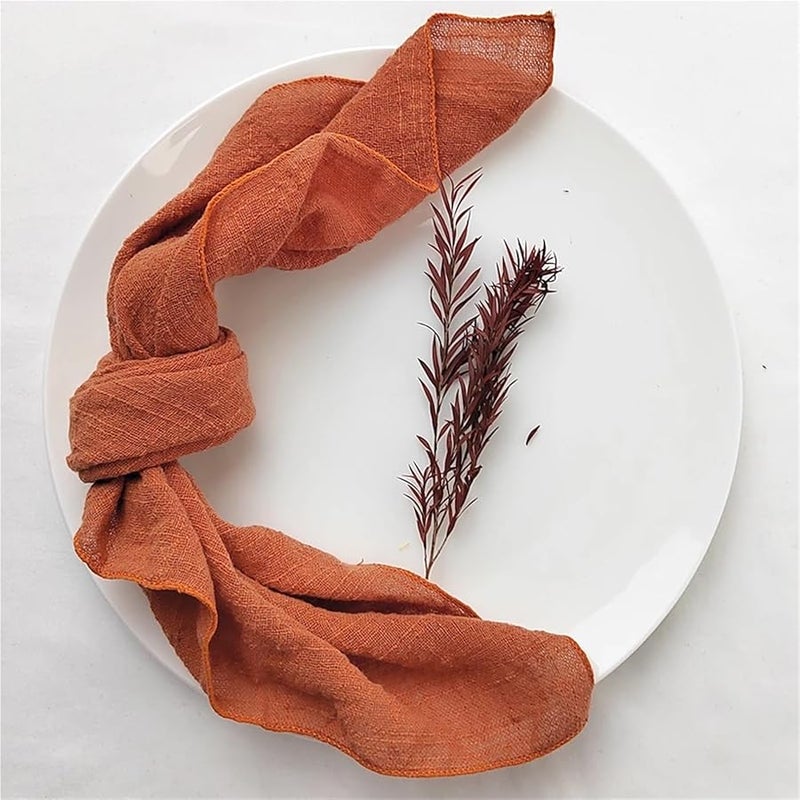 Terracotta Cotton Gauze Crepe Napkins 10PCS 40x40cm Wedding Dinner Decor Tea Towels - Image 2