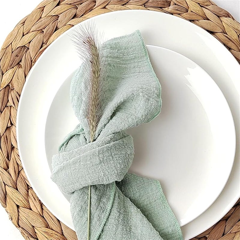 Terracotta Cotton Gauze Crepe Napkins 10PCS 40x40cm Wedding Dinner Decor Tea Towels - Image 3