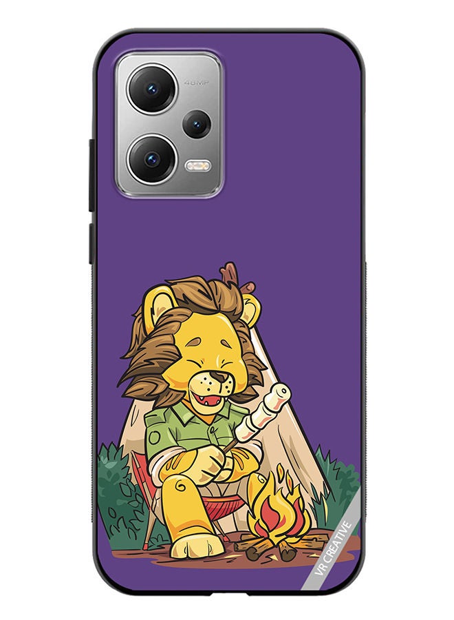VR CREATIVE غطاء حماية لهاتف شاومي ريدمي نوت 12 بتصميم أسد مريح متعدد الألوان - Image 1