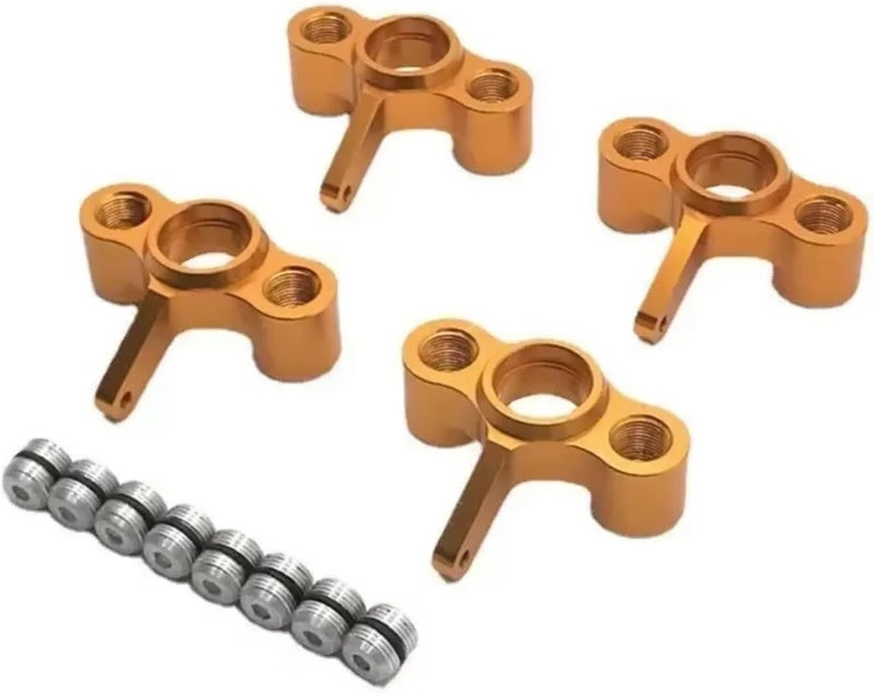 لـ JLB لـ Cheetah 11101 21101 J3 Speed 1/10 4 قطع من أذرع التوجيه المعدنية لحامل المحور RC لسيارات السباق قطع ترقية أذرع التوجيه RC كأس (أصفر)