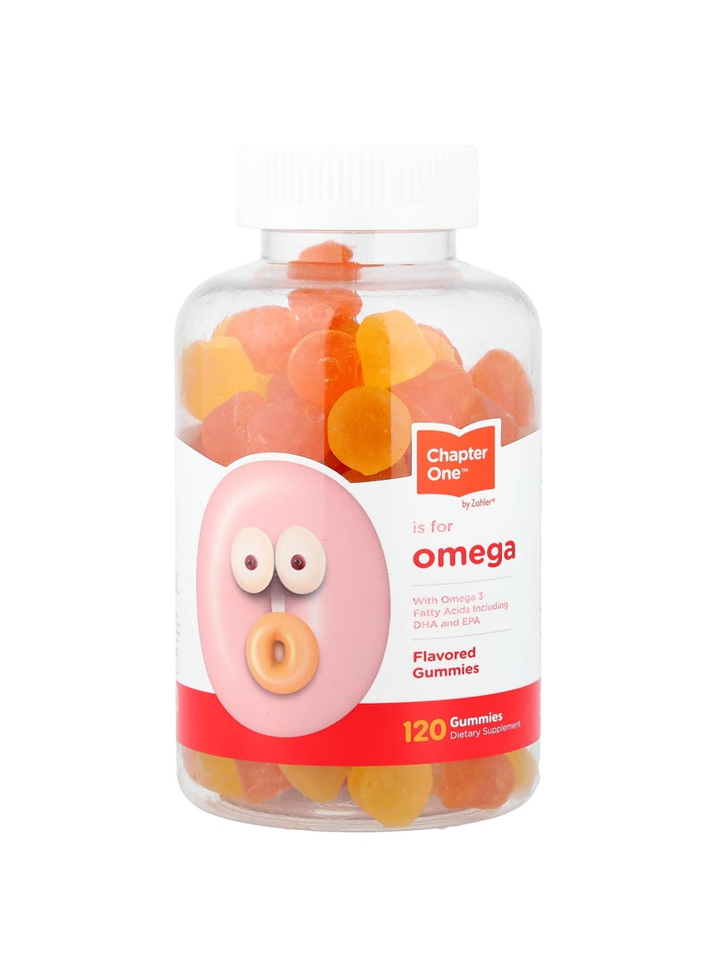 Omega Gummies with Omega 3 Fatty Acids Including DHA & EPA, 120 Gummies