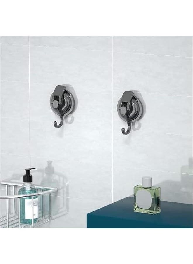 Generic - Suction Cup Hooks for Shower, Heavy Duty Vacuum Shower Hooks for Inside Shower, Gun Silver-Plated Plished Super Suction for Kitchen Bathroom Restroom, 6 Pack - Image 1